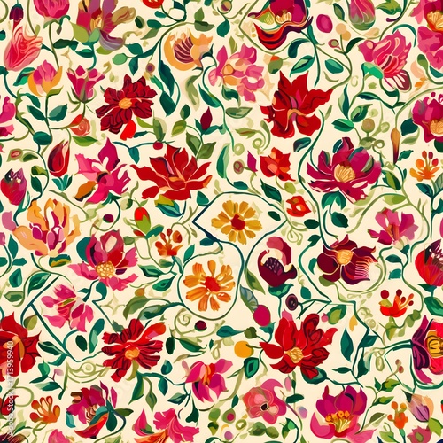 Wallpaper Mural Seamless floral pattern with vintage decorative design Torontodigital.ca