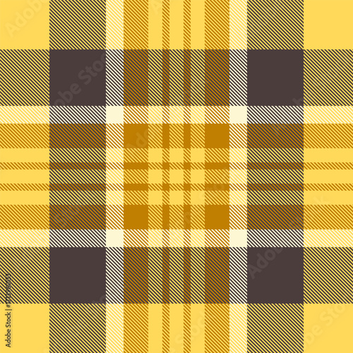 Curve texture seamless plaid, fibrous tartan vector fabric. 40s pattern check textile background in mustard and dark colors.
