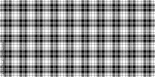 Geometrical plaid tartan check, new pattern vector fabric. Setting textile background texture seamless in white and black colors.