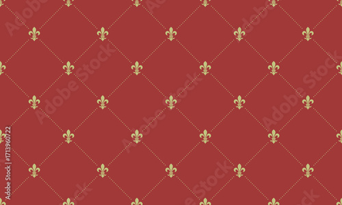 Elegant burgundy background with a repeating gold fleurdelis pattern.  Perfect for adding a touch of regal sophistication to websites, invitations, or presentations.
