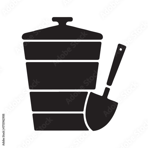 Compact compost bin solid equipment symbol