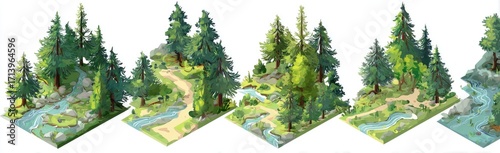 Isometric Forest Scenes with Streams