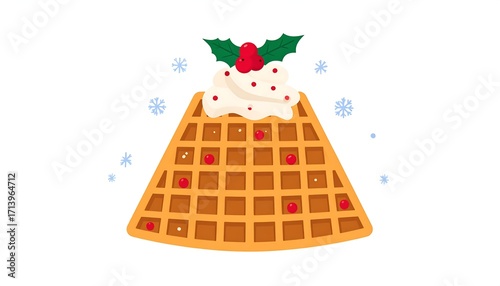 Festive waffle dessert