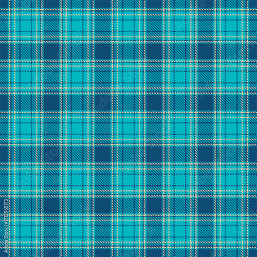 Classic plaid pattern in cool blues and teal. A timeless, seamless design suitable for backgrounds, textiles, and graphic designs. Versatile, stylish texture.
