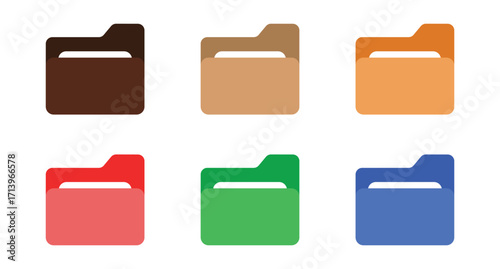 Organize your digital files with these colorful folder icons, perfect for websites, apps, and presentations