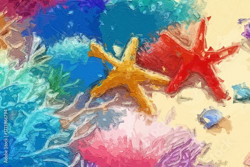 Various oil paintings, flowers, lakes, landscapes, butterflies, rabbits, spotted deer, roses, peonies, forests, marine life