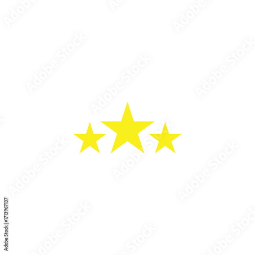 Three stars, congrats geometric symbol simple logo vector