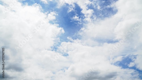 Time-lapse of clouds and blue sunny sky,  with clouds gathering before the rain, clouds after bad weather, heavy rain before a storm, and a loop of thunderstorms. Typhoon Sky, tornado cloud.
