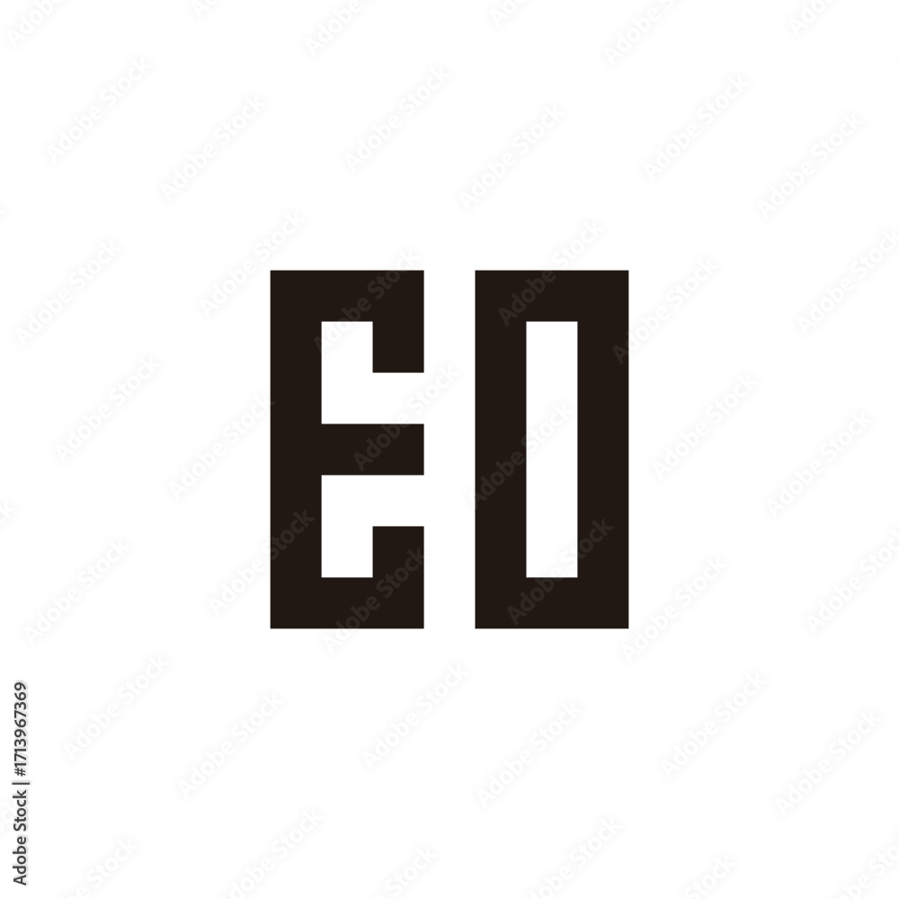 Fototapeta premium Letter EO square, unique geometric symbol simple logo vector
