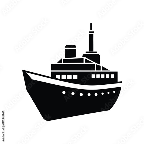 Icebreaker Ship Icon Vector