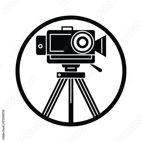 Live Streaming Camera On Tripod Icon