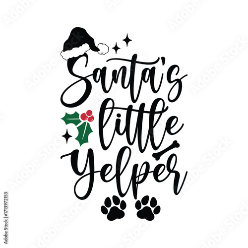 Santa's Little Yelper - Cute Christmas Design for Dog Lovers