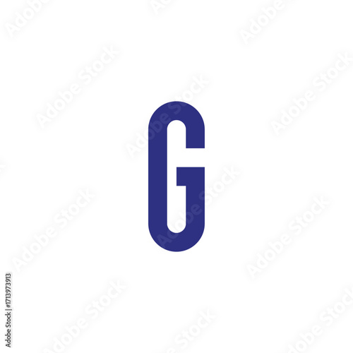 Letter G capsule geometric symbol simple logo vector