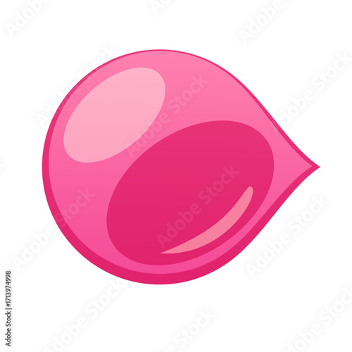 Inflated bubblegum balloon vector isolated illustration
