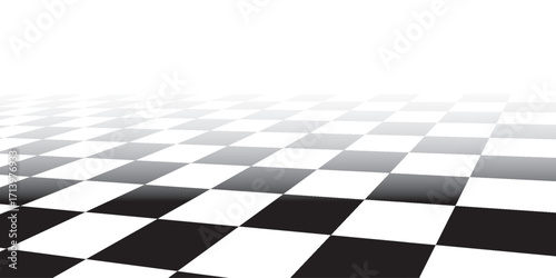 Chessboard pattern for chess with black and white checks. Checkerboard background for checkers. Square seamless texture of board. Seamless floor design.