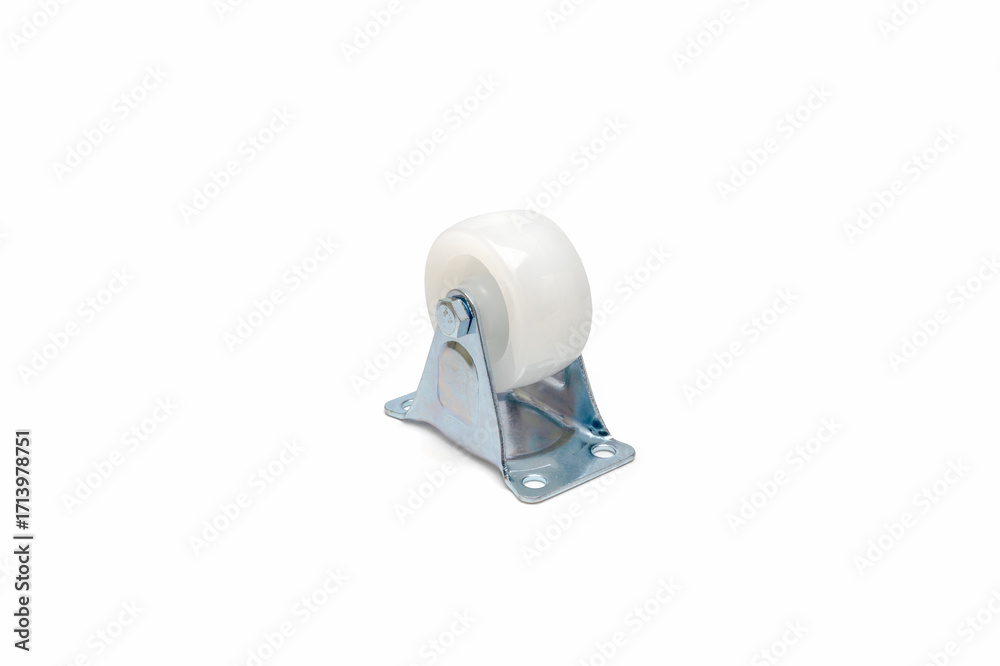 Fototapeta premium White Polyurethane Caster Wheel with Metal Bracket