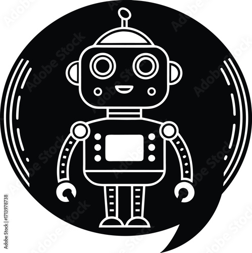 A retro blue toy robot vector illustration with a vintage mechanical design