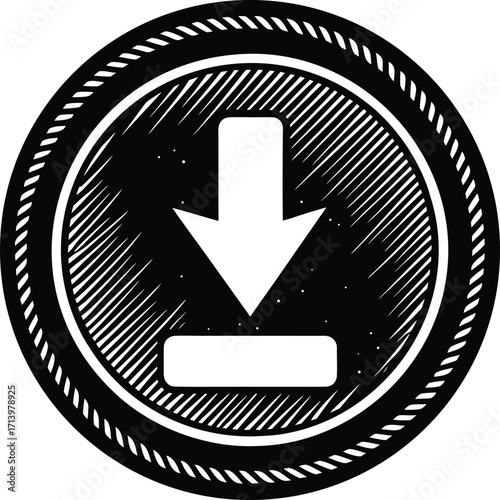 Vector round up and down arrows for file download and upload icon button on a website