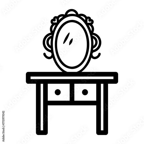 dressing table Line Icon