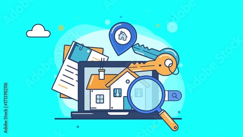 Real Estate Property Search Animation | House Rental and Mortgage Explainer Video 