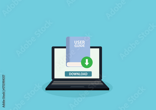 User guide laptop. User manual. Vector illustration of instruction manual
