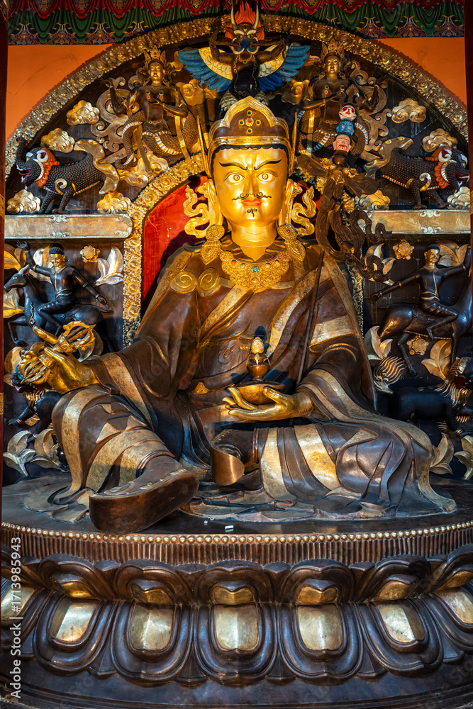 Fototapeta premium Mahakala (Dharmapala), Muya Temple, Buddhist complex, Tagong (Lhagang), Garzê Tibetan Autonomous Prefecture, Sichuan, China
