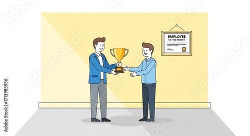 Awarding Trophy to Employee.