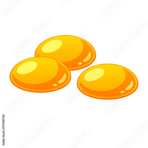 Yellow egg yolk vector isolated illustration