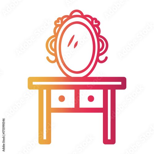 dressing table Line Gradient Icon