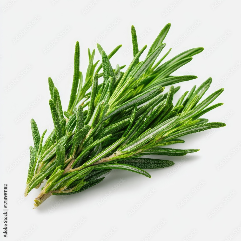Fototapeta premium Fresh rosemary sprig, vibrant green leaves (4)
