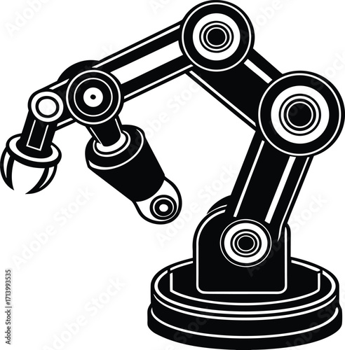 A vector illustration of a robotic joystick with a camera and microscope for a 3D technology business