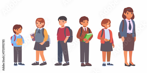 Diverse Group of Students and Teacher with Books educatio