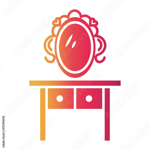 dressing table Gradient icon