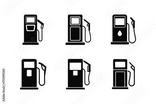 gas pump icon silhouette vector illustration