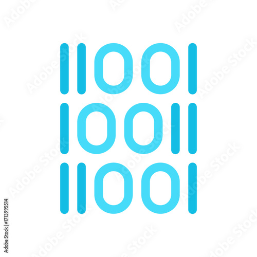 binary code simple flat icon illustration