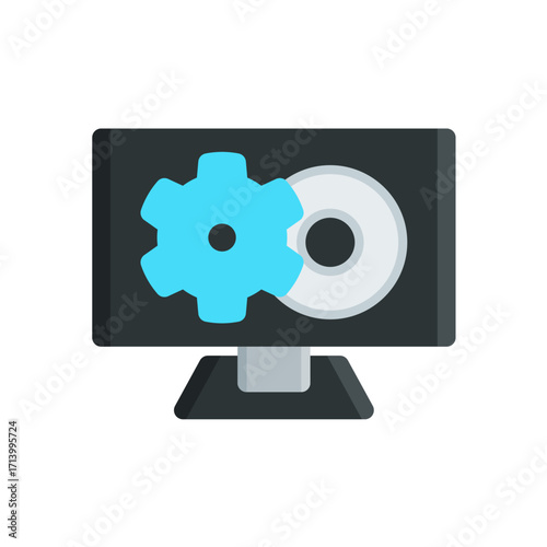 operating system simple flat icon illustration