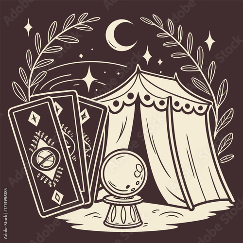 Antique Halloween Fortune Teller Invitation