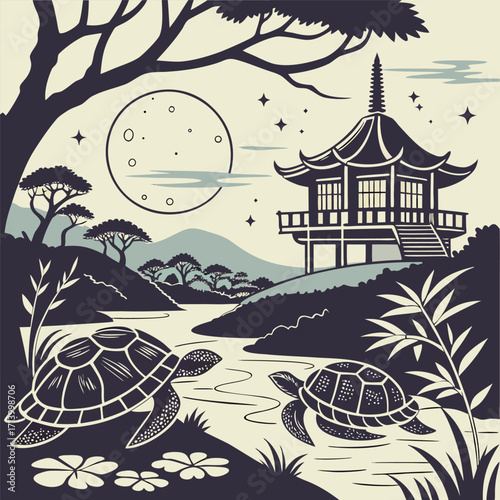 Victorian Halloween Kappa Pond Invitation