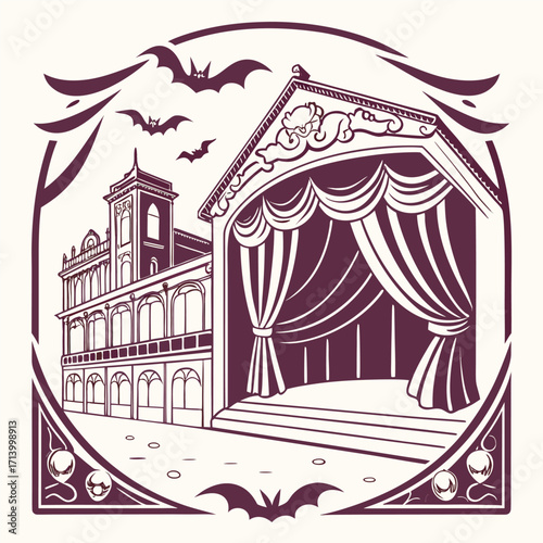 Victorian Halloween Opera House Invitation