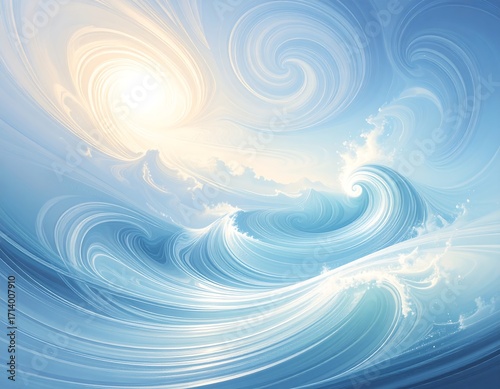 Abstract swirling seascape