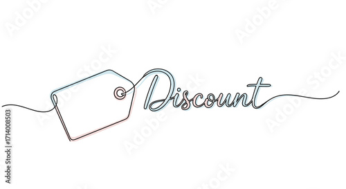 Outline price tag with "Discount" text for Black Friday sales promotions