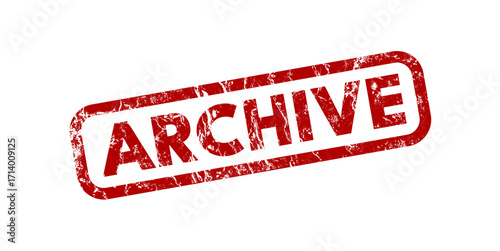  Archive red grunge stamp - vector illustration