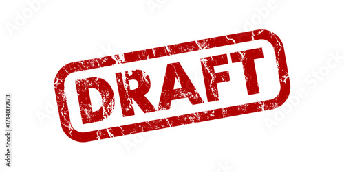  Draft red grunge stamp - vector illustration