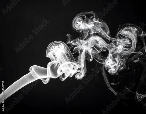 Abstract swirls of white smoke against a dark background