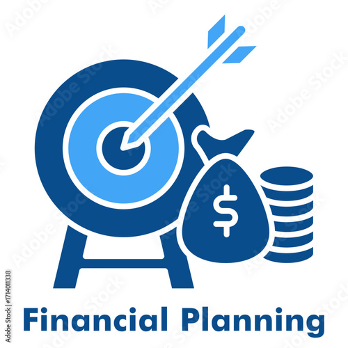Financial Planning Glyph Two Colour Icon