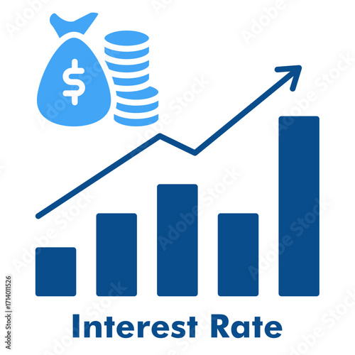 Interest Rate Glyph Two Colour Icon