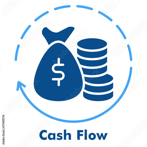 Cash Flow Glyph Two Colour Icon