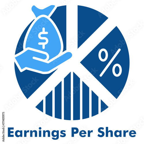 Earnings Per Share Glyph Two Colour Icon
