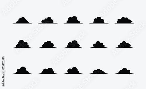 Stylized Cloud Silhouette Graphic Pack