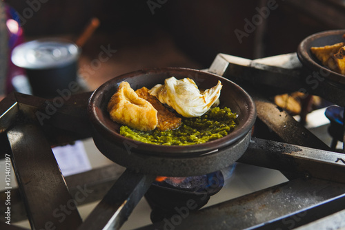Bakaran or the process of grilling tahu tempe with sambal chili sauce.